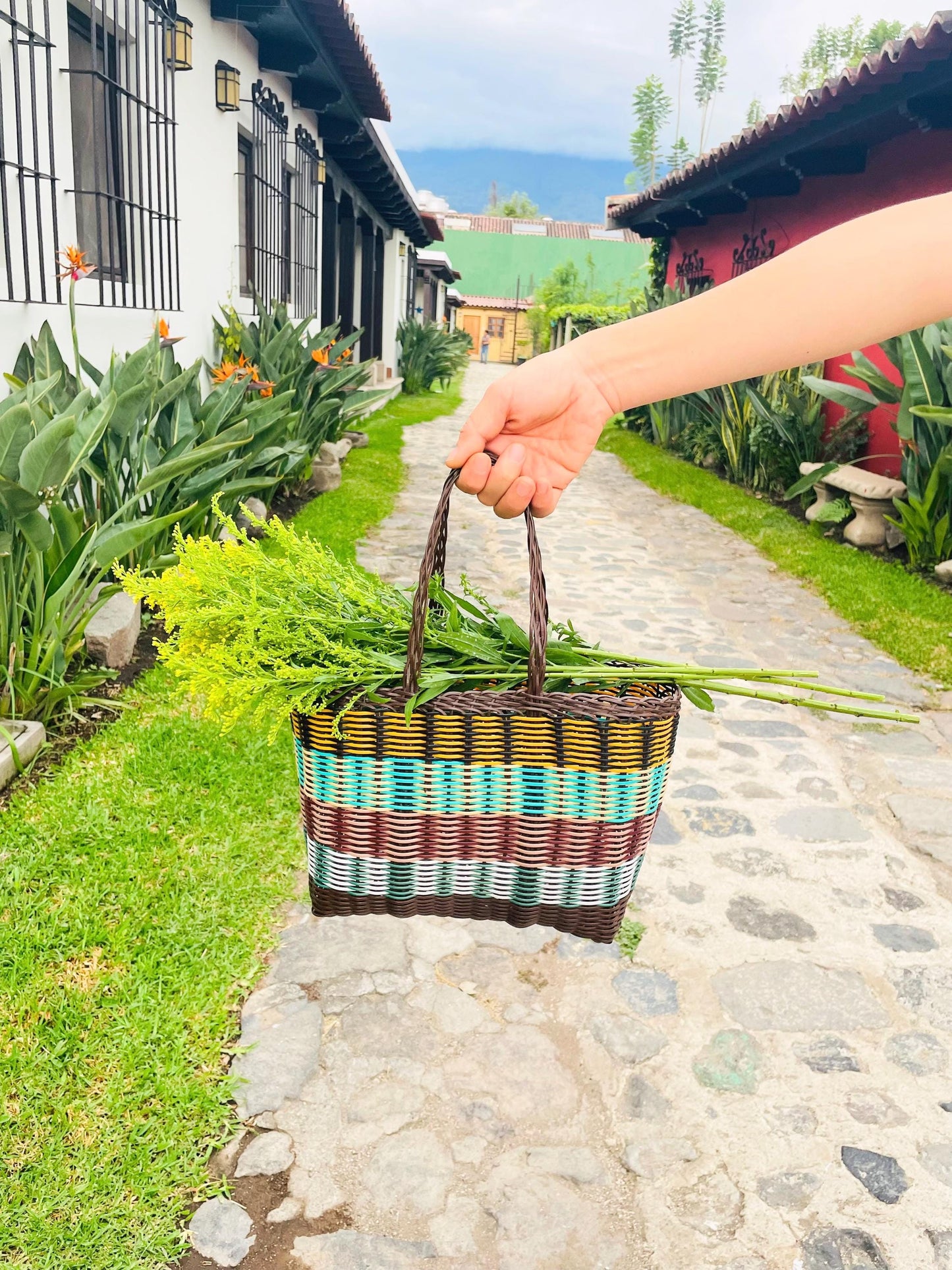 Plastic Tote Bag - Brownmulti