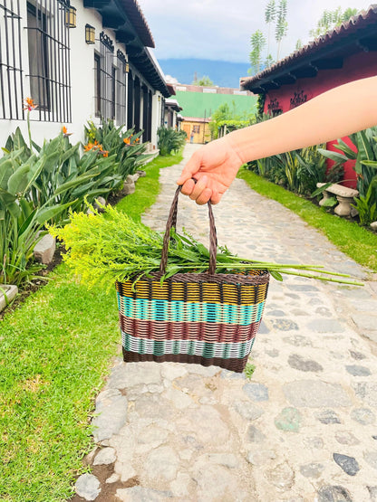 Plastic Tote Bag - Brownmulti