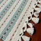 Guatemalan Handwoven Table Runner - Creme Skyblues