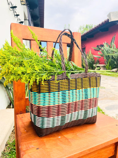 Plastic Tote Bag - Brownmulti