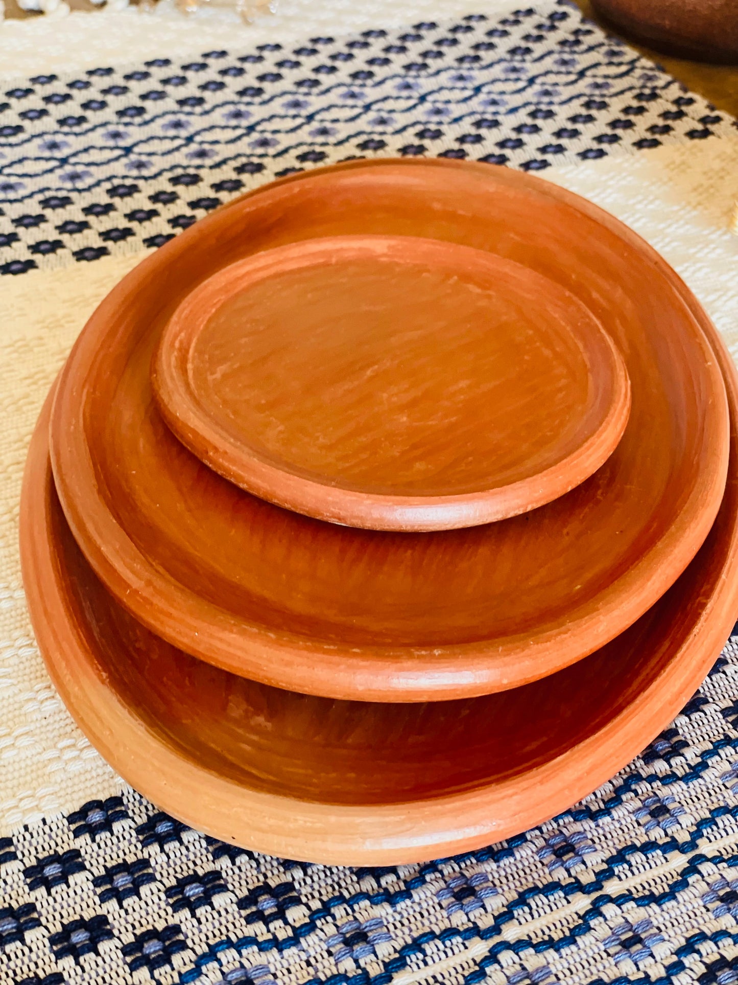 Guatemalan Handmade Clay Serving Plate - Large