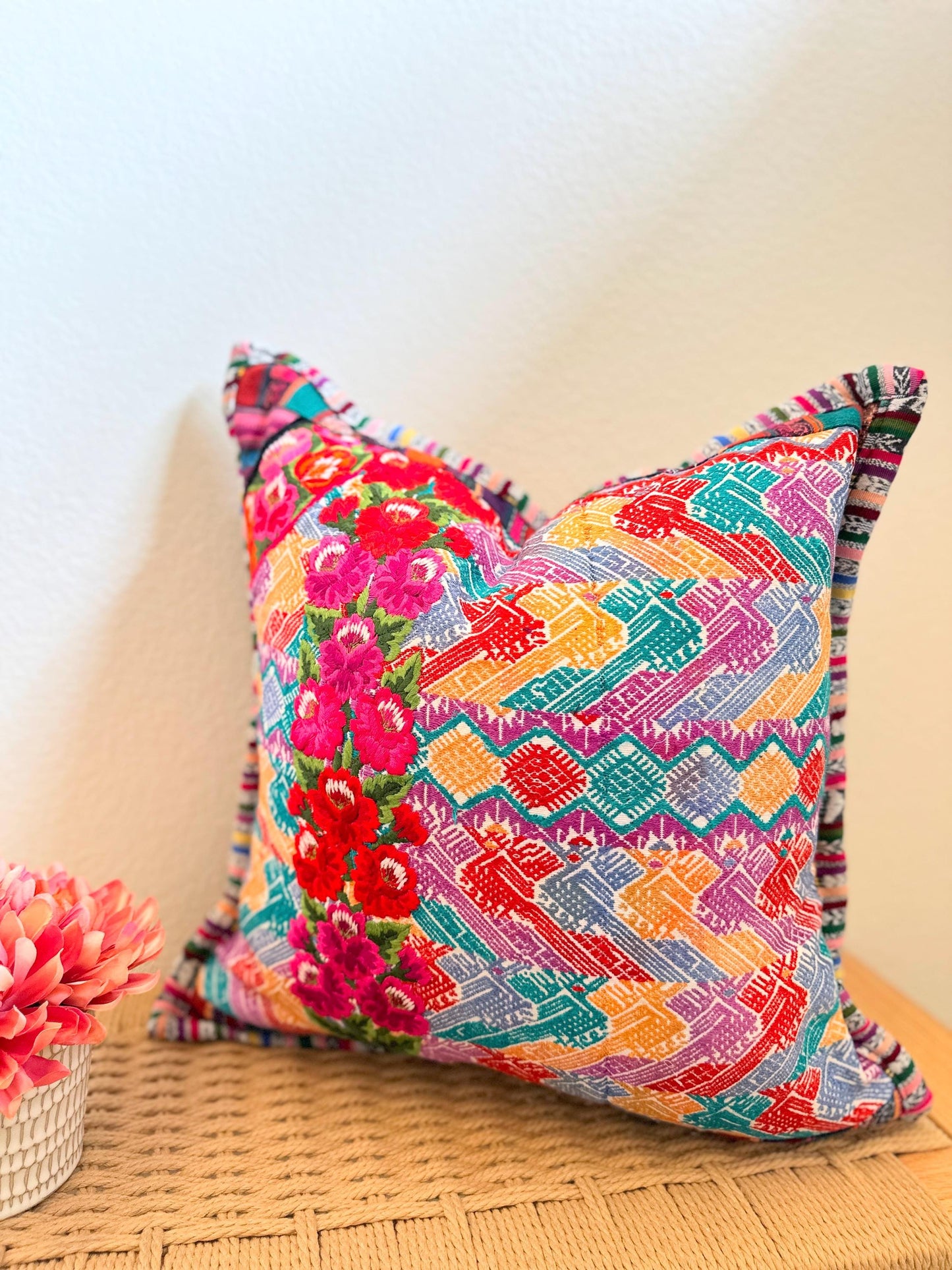 Floral Pillow Cover from Xela Quetzaltenango