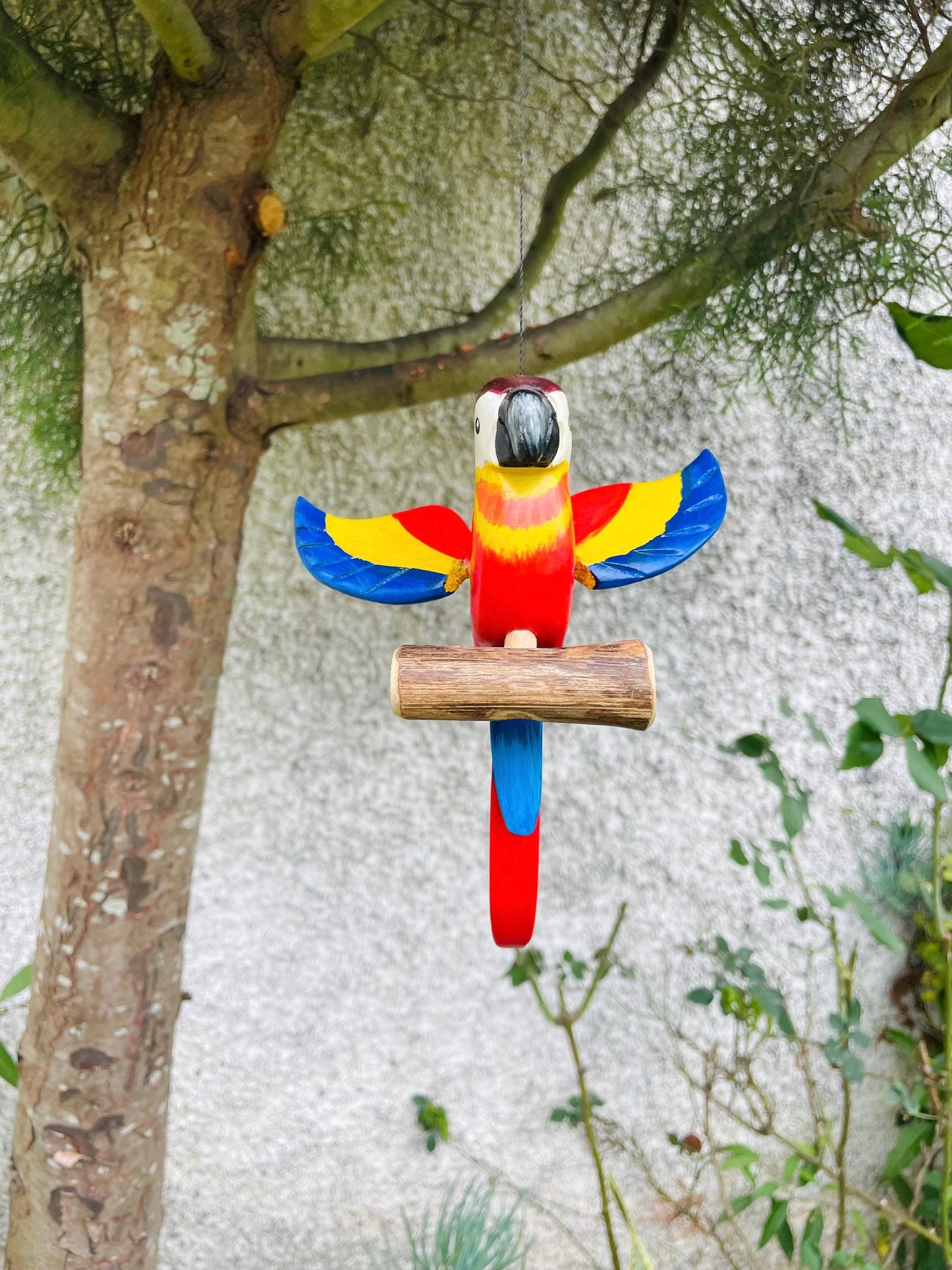 Wooden Bird Decor - Hanging Parrot