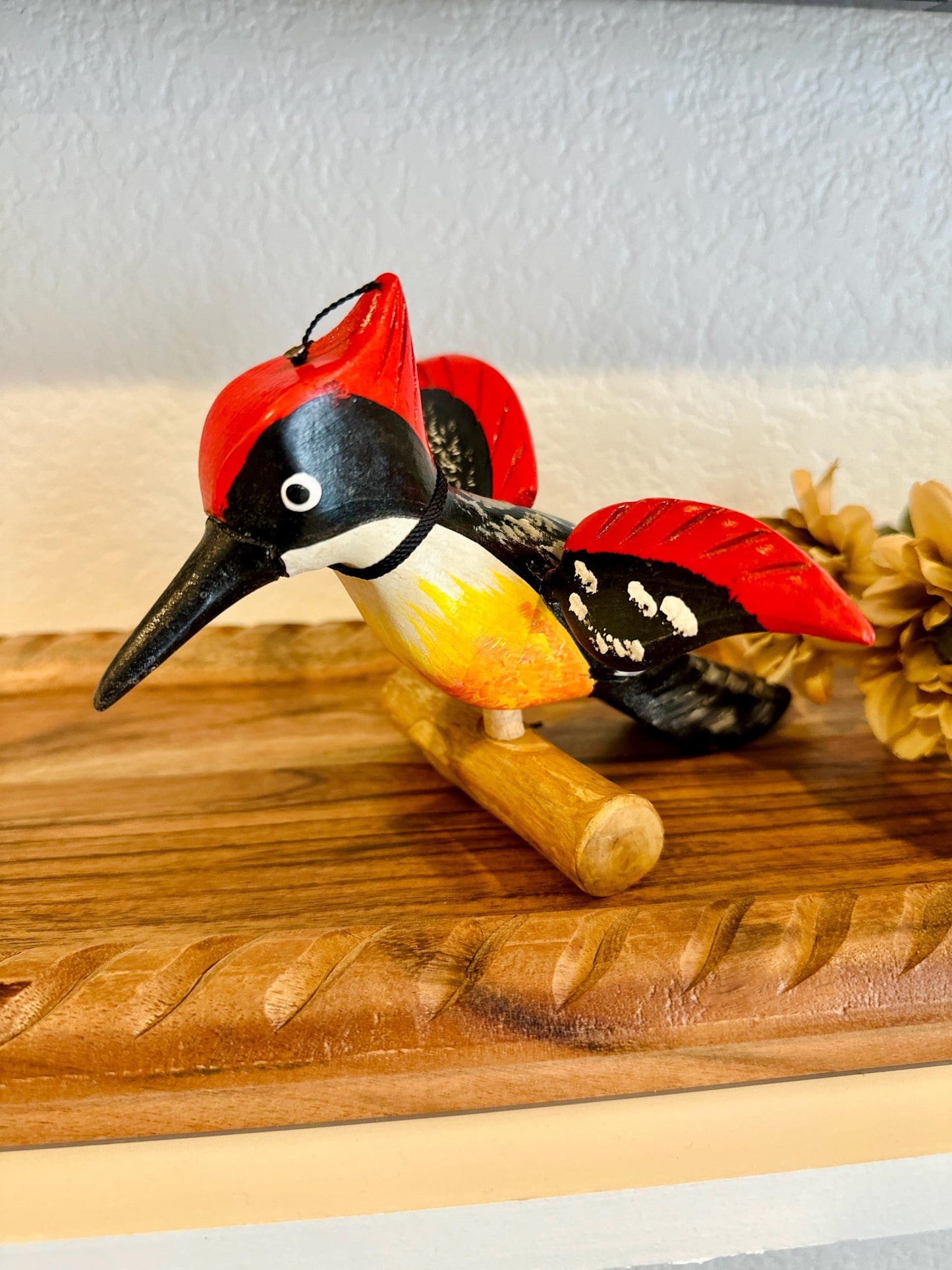 Wooden Hanging Woodpecker