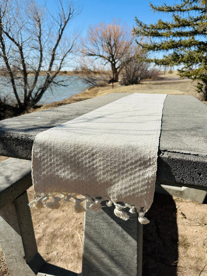 Guatemalan Handwoven Table Runner - Creme