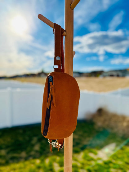 Leather Crossbody Bag - Tan