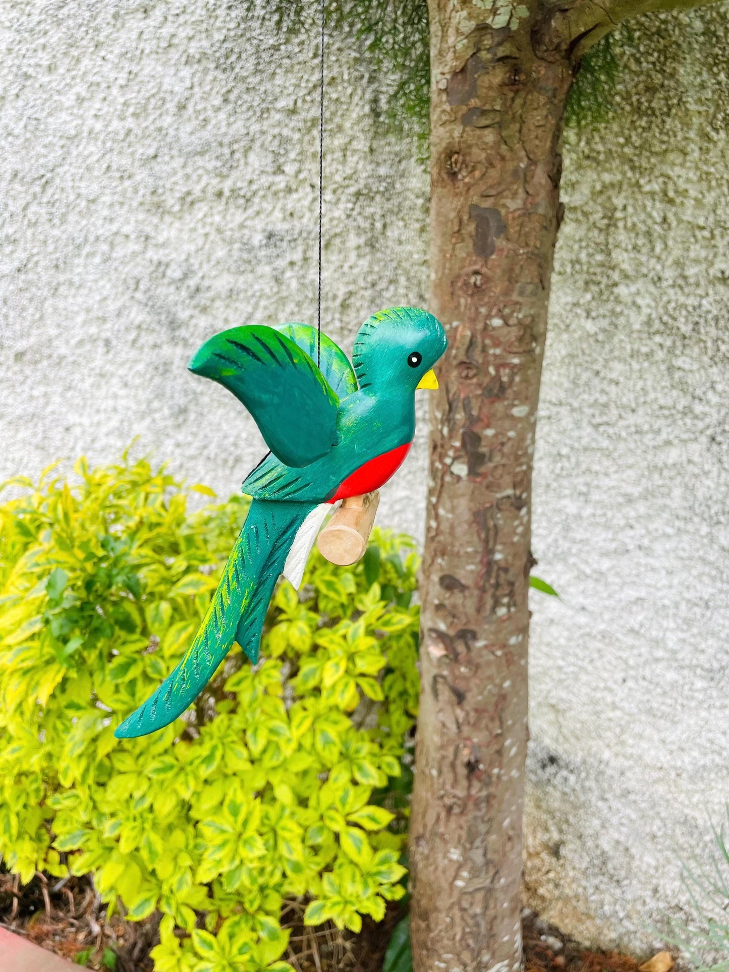 Wooden Bird Decor - Hanging Quetzal