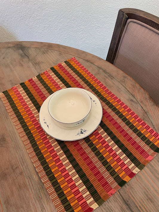 Guatemalan Table placemats in Orange