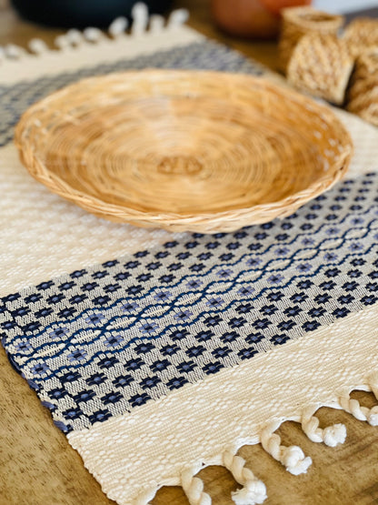 Guatemalan placemats - Creme/Blue