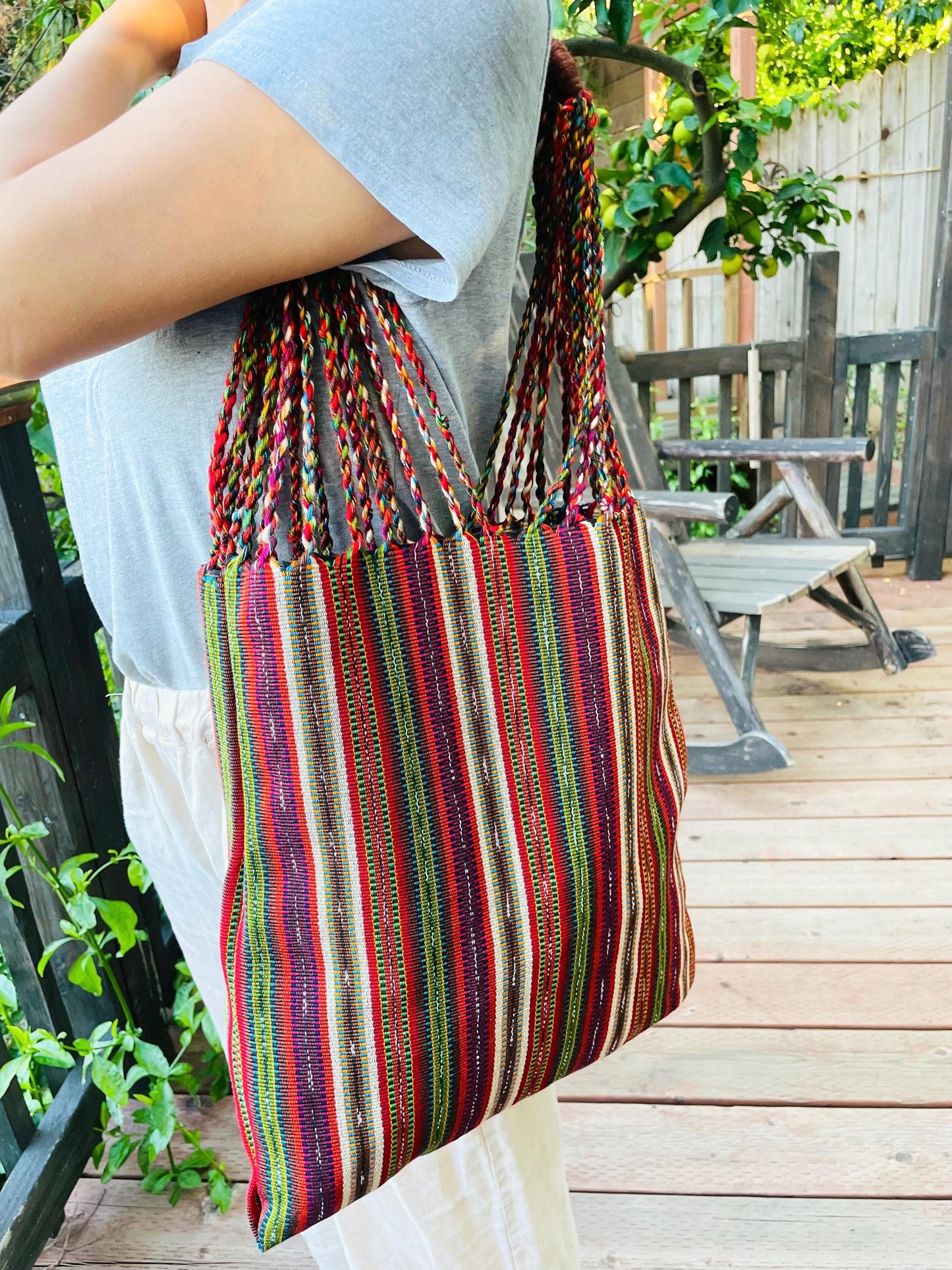 String Shoulder Tote Bag - Mocca