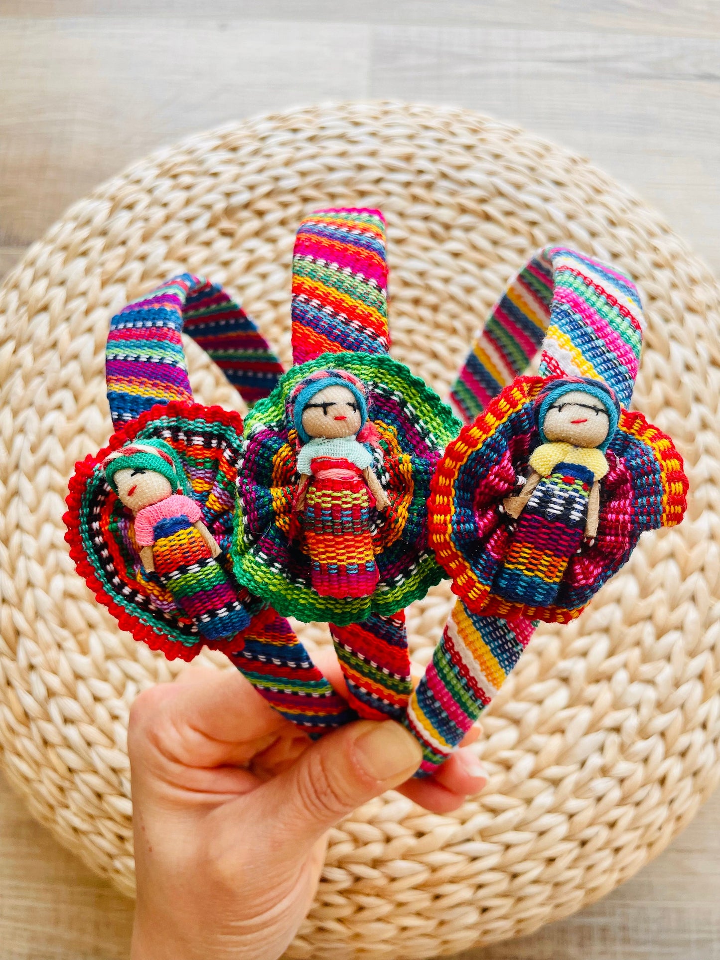 Guatemalan colorful doll headbands