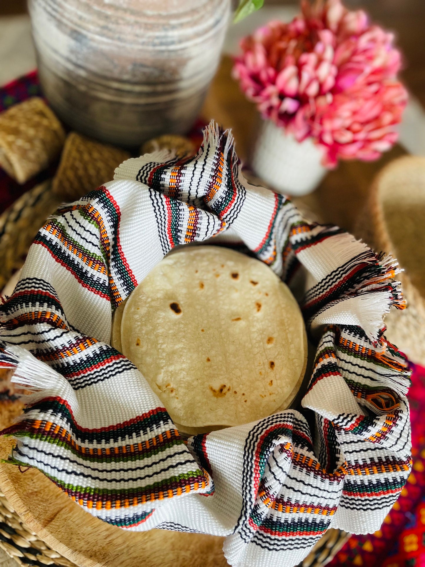 Handwoven cloth napkins - Latte Whites