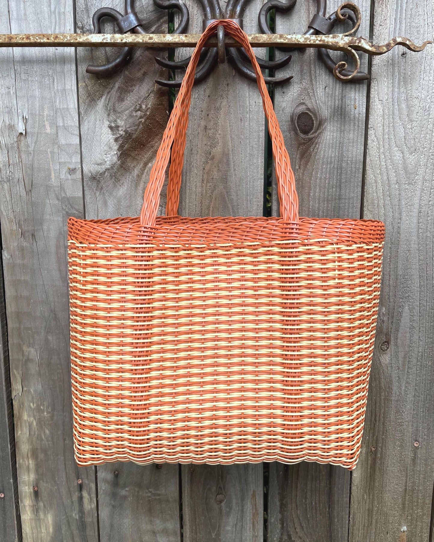 Guatemalan Recycled Large Plastic Market Basket Tote Large Bag: Handmade Purse