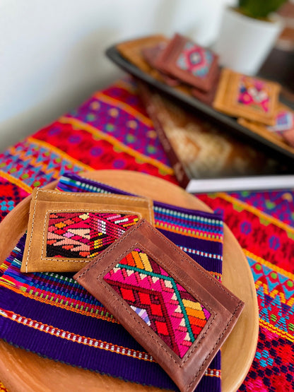 Guatemalan Authentic Leather/Huipil Card Holders