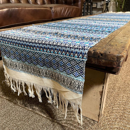 Guatemalan Handwoven Table Runners- Light Blues