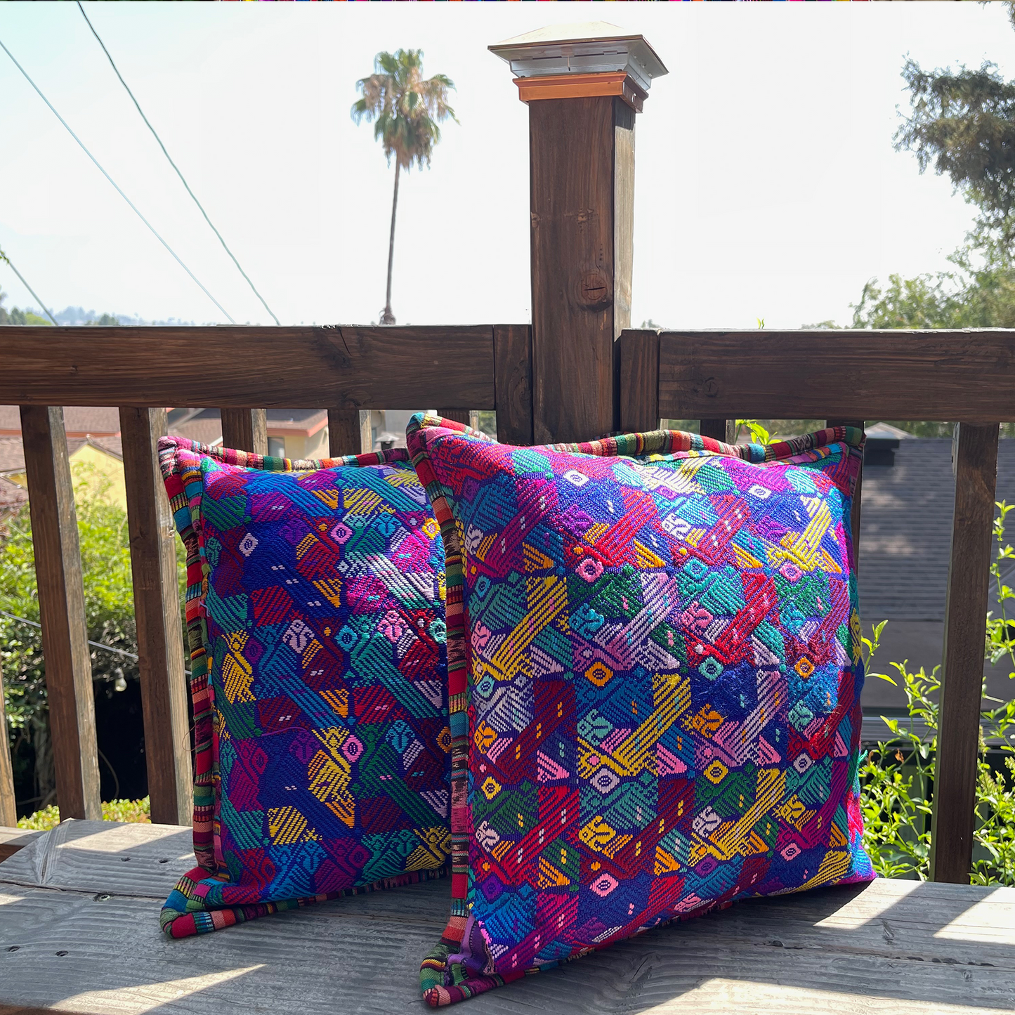 Guatemalan Huipil pillow covers from Concepcion Chiquirichapa