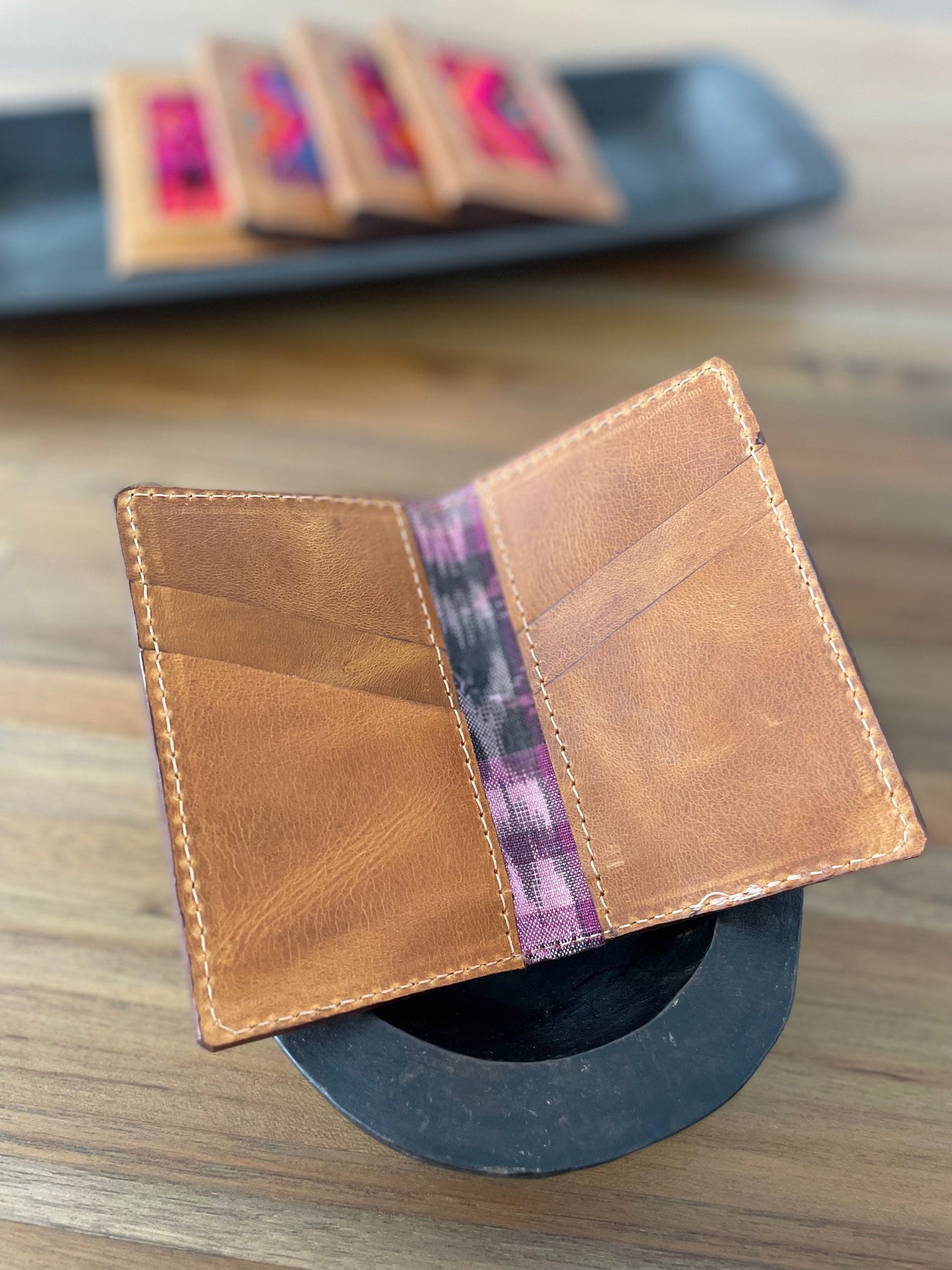 Guatemalan Authentic Leather/Huipil Card Holders