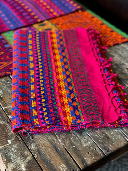 Guatemalan Handwoven Table Runners- Fuchsias