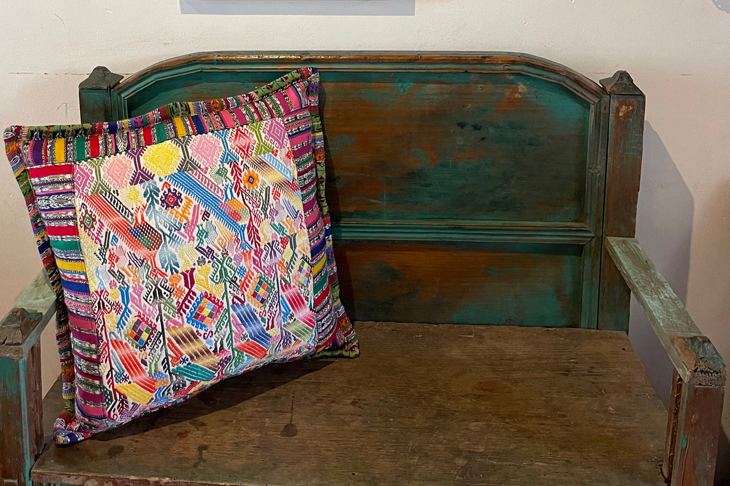Guatemalan Huipil pillow covers from San Juan Chile Verde