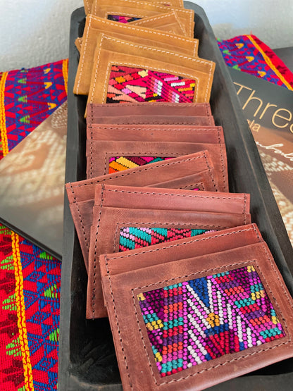 Guatemalan Authentic Leather/Huipil Card Holders