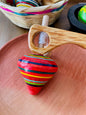 Guatemalan Traditional Spinning Wooden Top Toy- Trompo