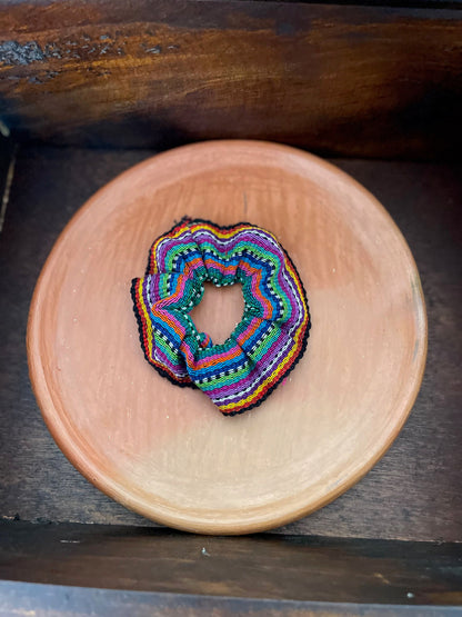 Guatemalan Textile Scrunchies, Colorful Hair Ties