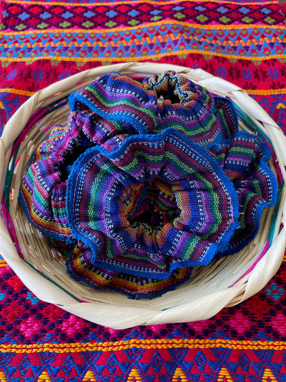 Guatemalan Textile Scrunchies, Colorful Hair Ties