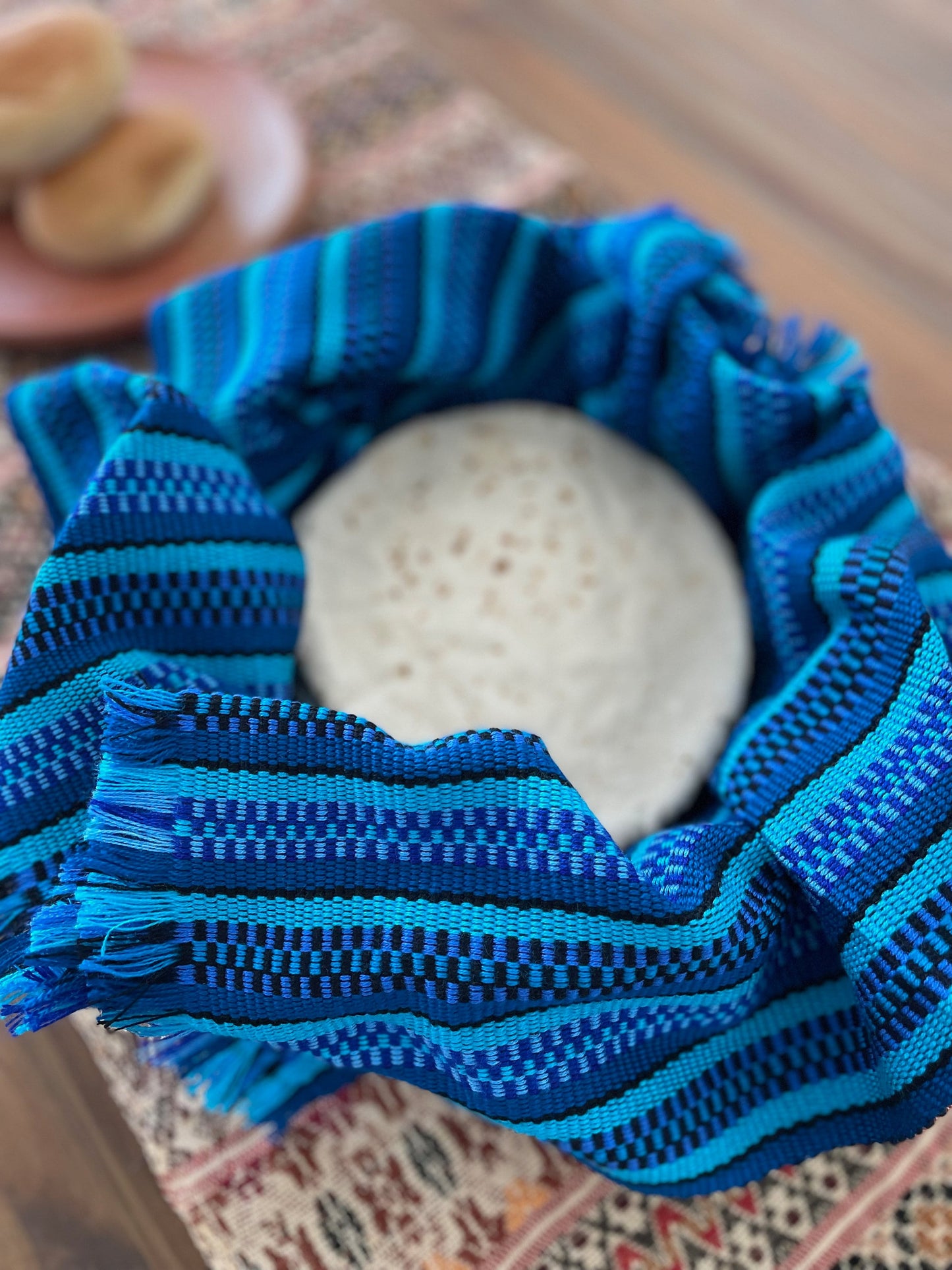 Handwoven tortilla warmer - Blue / Orange / Purple / Lime /Aqua