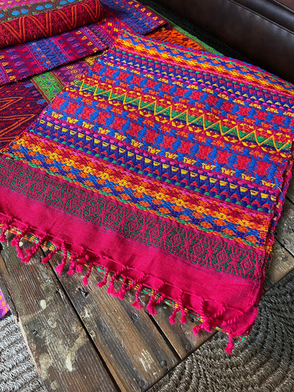 Guatemalan Handwoven Table Runners- Fuchsias