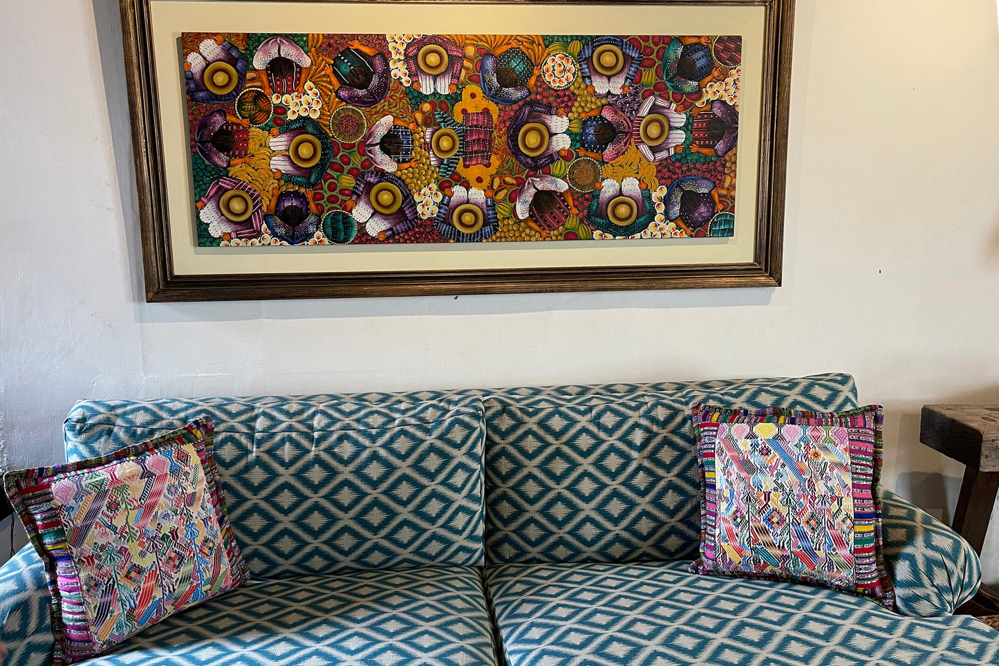 Guatemalan Huipil pillow covers from San Juan Chile Verde