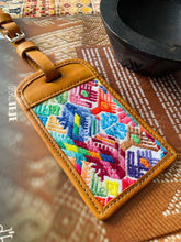 Load image into Gallery viewer, Guatemalan Handmade Leather/Huipil Luggage Tags