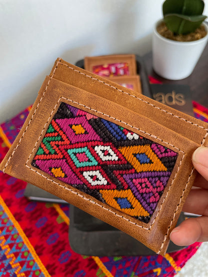 Guatemalan Authentic Leather/Huipil Card Holders