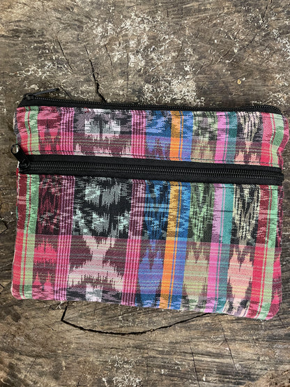 Guatemalan Huipil cosmetic pouch from Tecpan