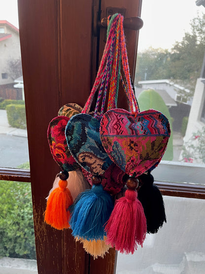 Guatemalan Heart Tassel Pom Pom