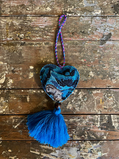 Guatemalan Heart Tassel Pom Pom