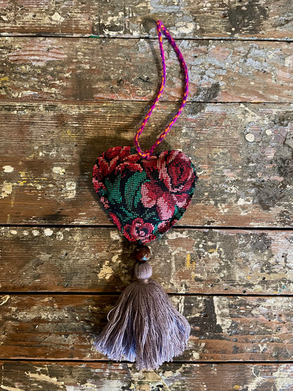 Guatemalan Heart Tassel Pom Pom