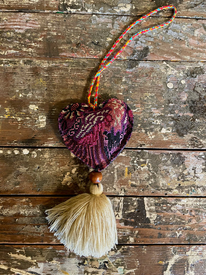 Guatemalan Heart Tassel Pom Pom