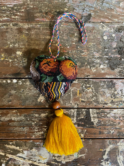 Guatemalan Heart Tassel Pom Pom