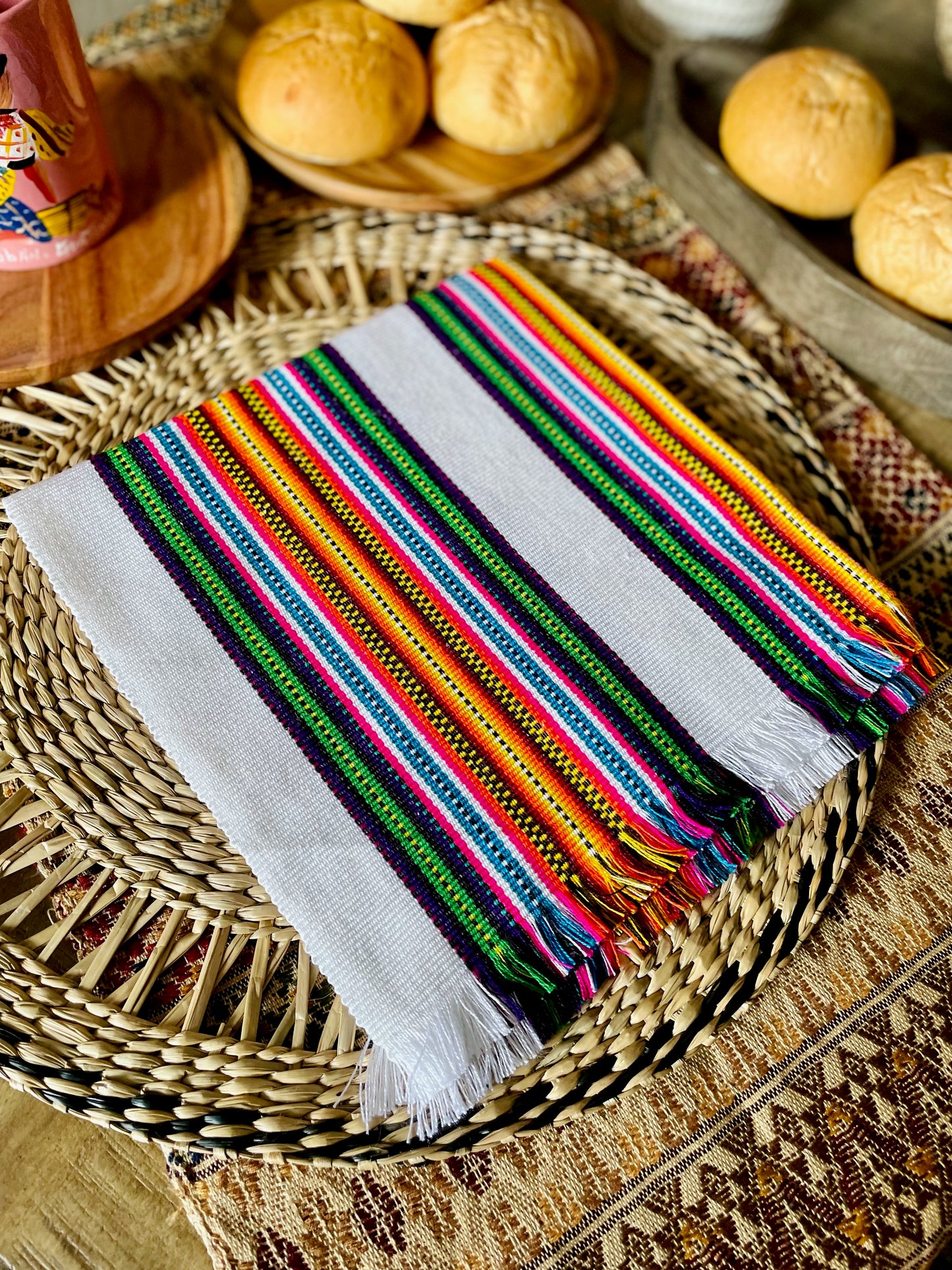 Colorful handwoven tortilla wraps