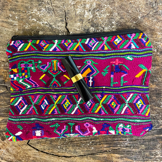 Guatemalan Huipil cosmetic pouch from Nebaj Quiche