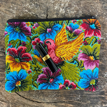 Guatemalan Huipil cosmetic pouch from San Antonio Aguas Calientes