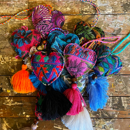 Guatemalan Heart Tassel Pom Pom