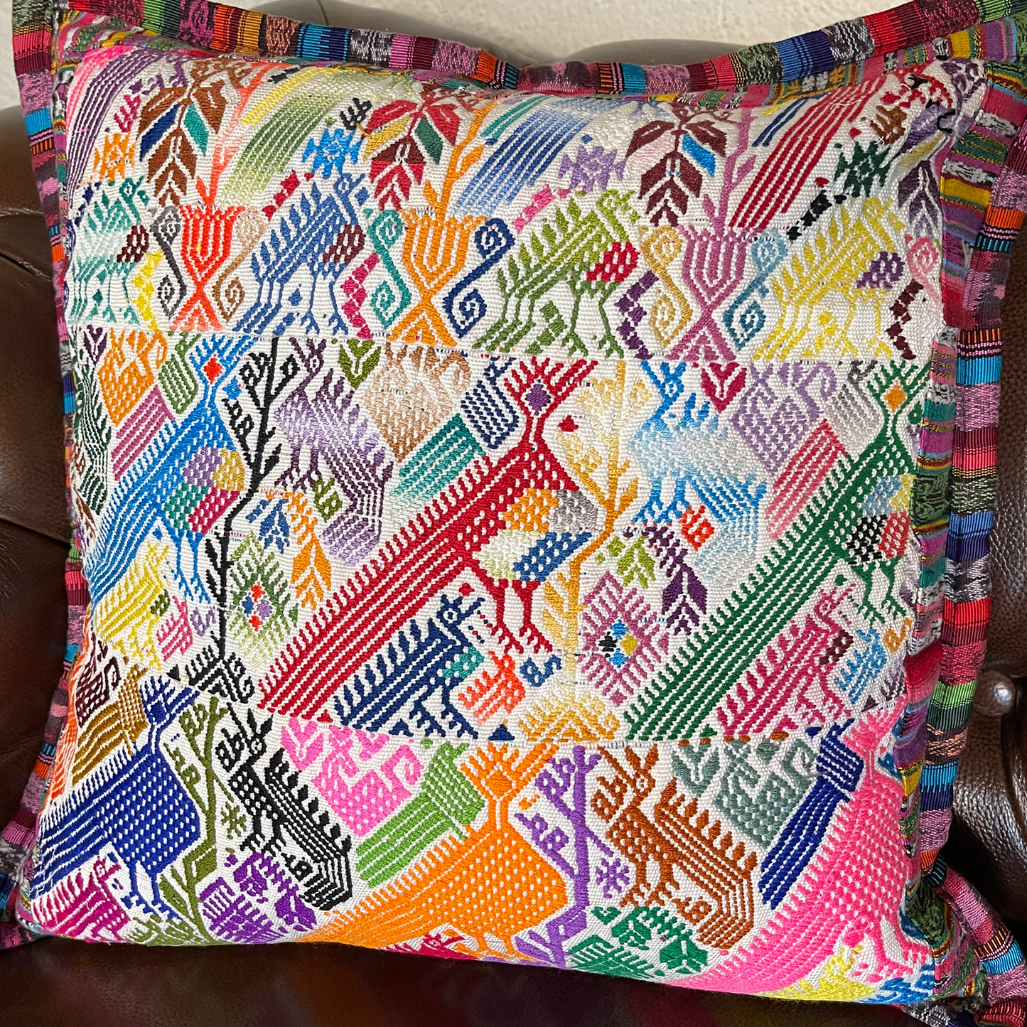 Guatemalan Huipil pillow covers from San Juan Chile Verde