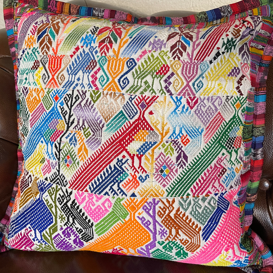 Guatemalan Huipil pillow covers from San Juan Chile Verde