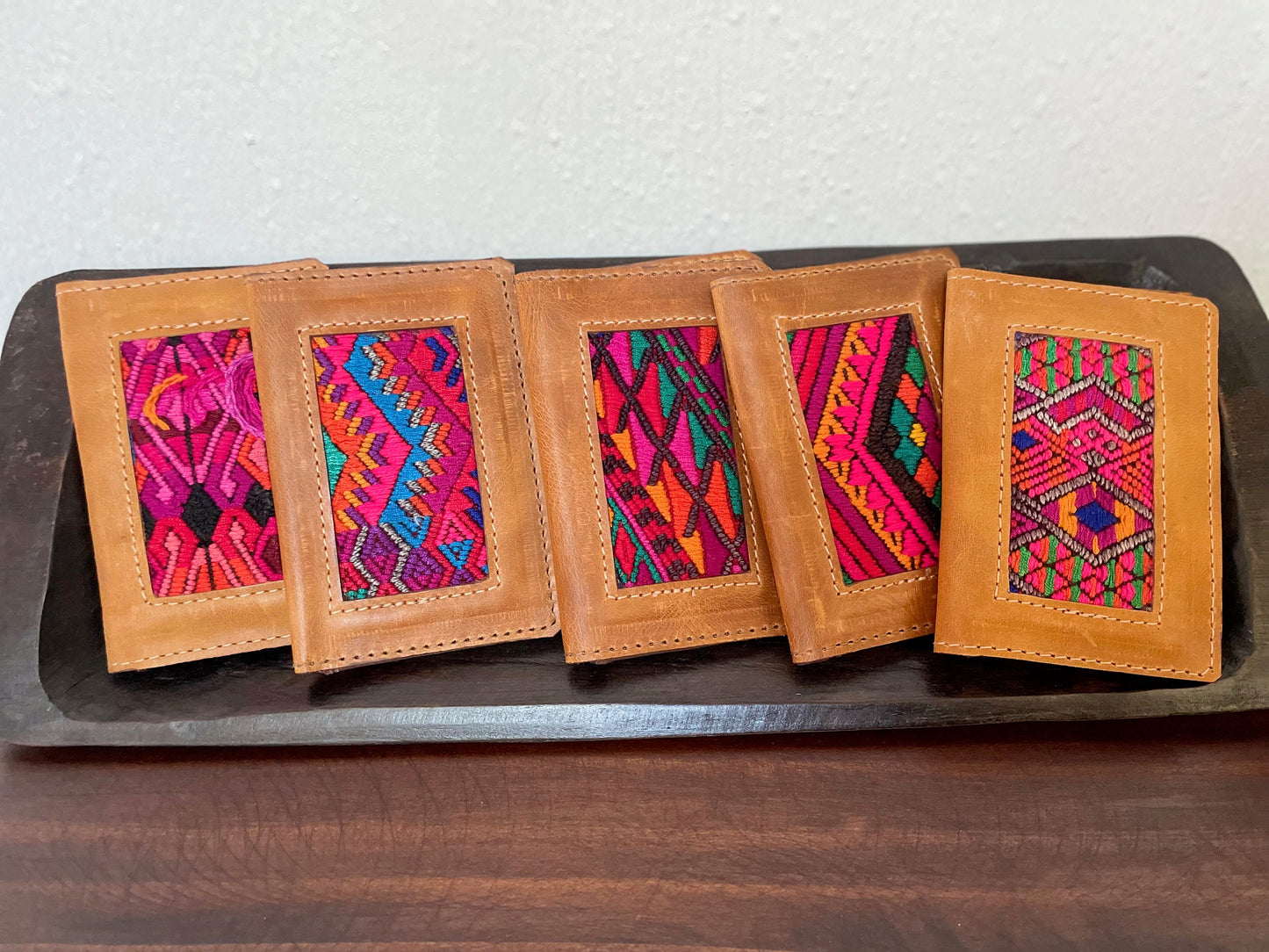 Guatemalan Authentic Leather/Huipil Card Holders