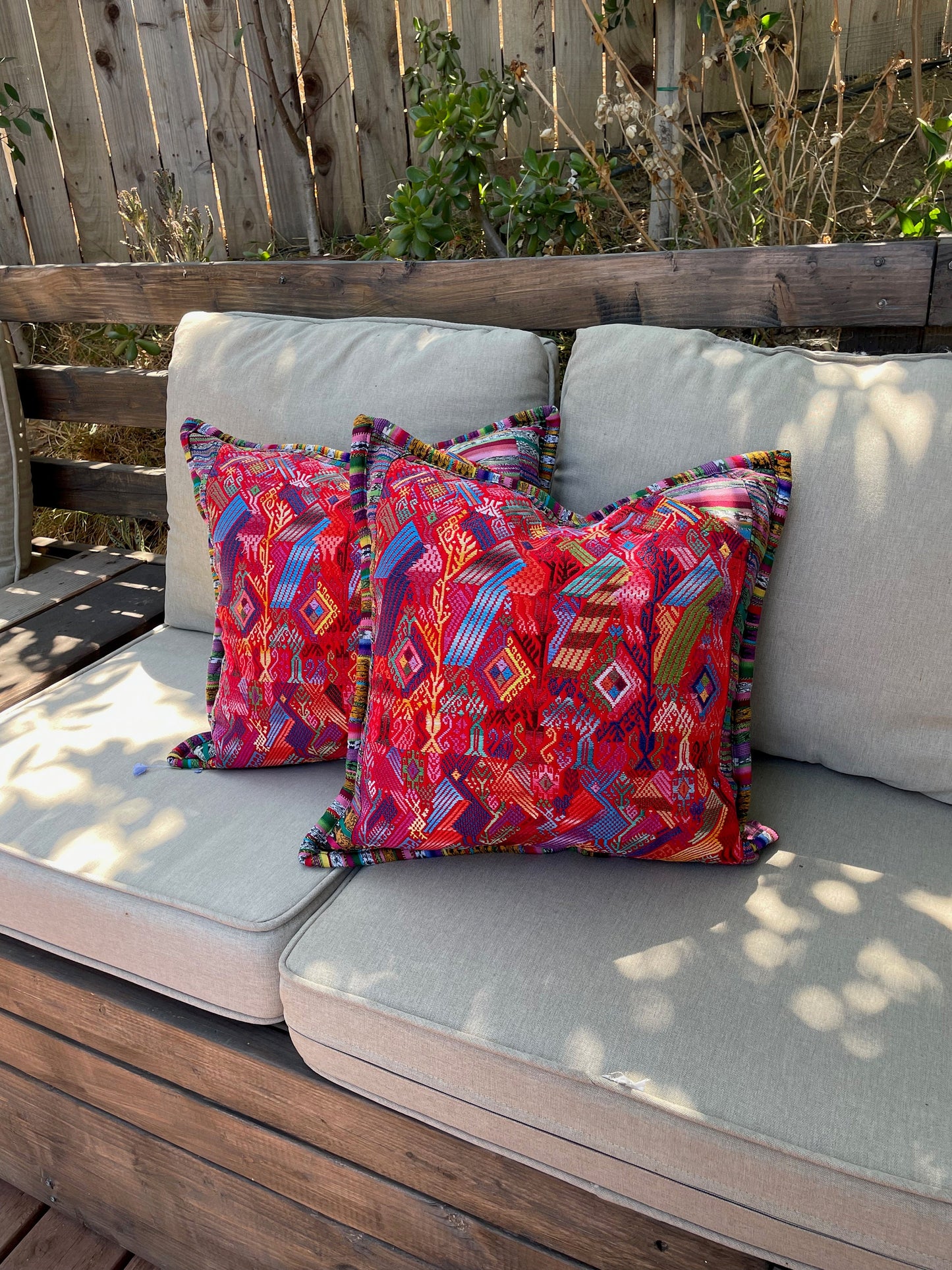 Guatemalan Huipil pillow covers from San Juan Chile Verde, Hand Embroidered, Handwoven cushion cover case, Artisan made, Home decor 18x18