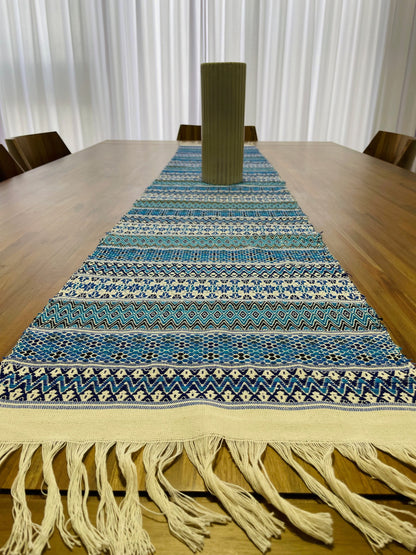 Guatemalan Handwoven Table Runners- Light Blues