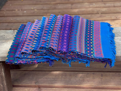 Guatemalan Handwoven Table Runners- Blues