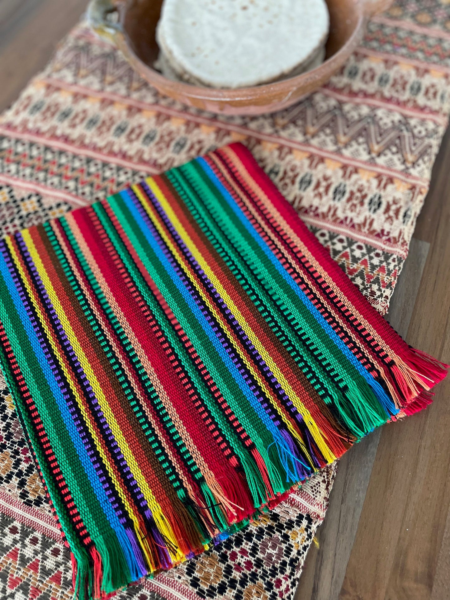 Handwoven tortilla warmer - Blue / Orange / Purple / Lime /Aqua
