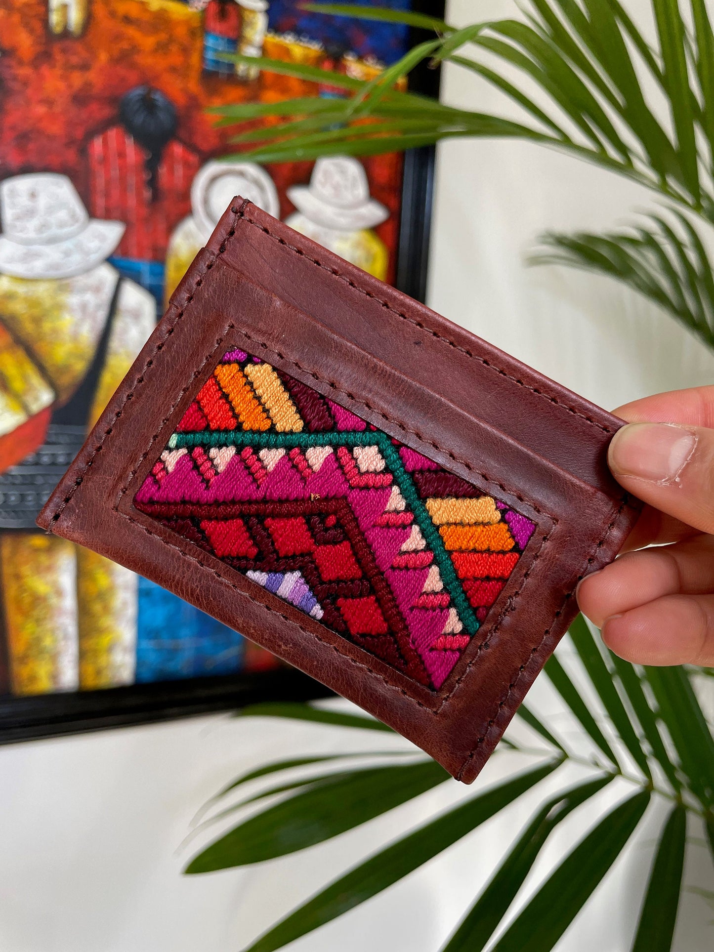 Guatemalan Authentic Leather/Huipil Card Holders
